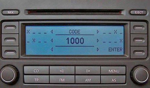 VW Radio Code 1 VW Radio Code